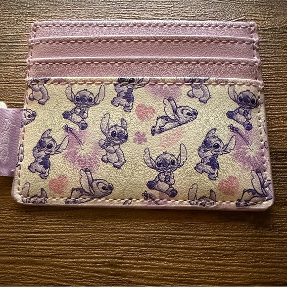 Loungefly Purple and Cream Stitch Card Holder - Picture 2 of 3